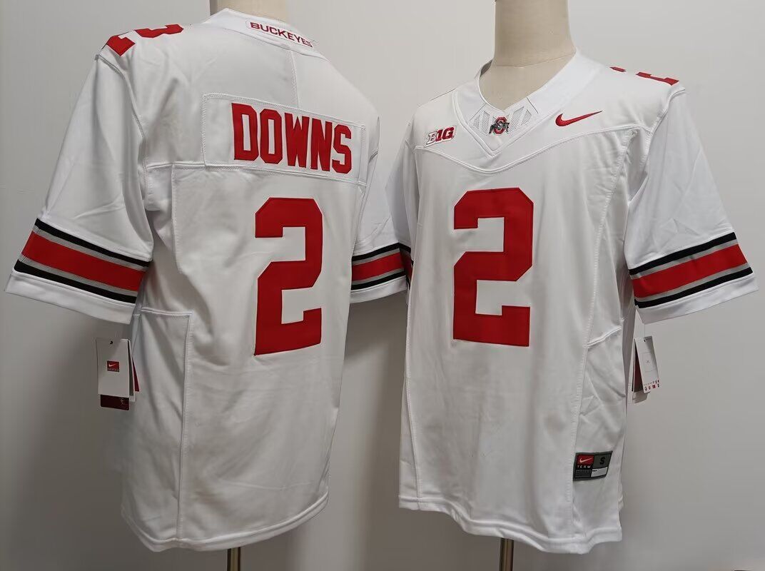 2024 NCAA Men Ohio State Buckeyes #2 Caleb Downs white Nike jersey->ncaa teams->NCAA Jersey